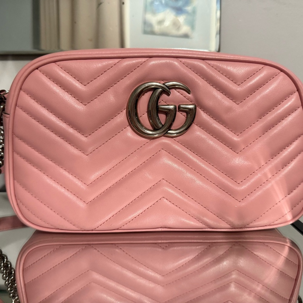 Gucci Light Pink Camera marmont  Crossbody Bag